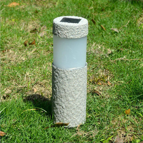 Solar Stone Pillar Pathway Lamp