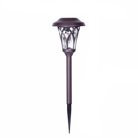 Solar Garden Glass Shade Pathway Lamp